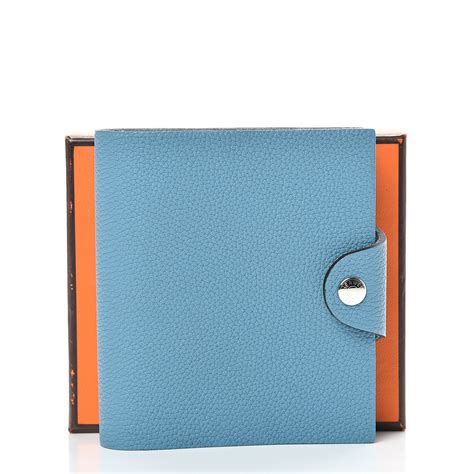 HERMES Togo Ulysse MM Notebook Cover Blue Jean.